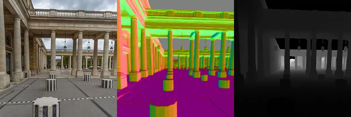 image - normals - depth