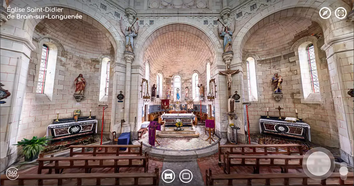 Eglise Saint-Didier à Brain sur Longuenée en 3D