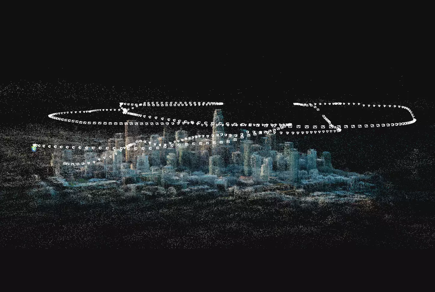 Camera Path for San Francisco 3D Model Side View