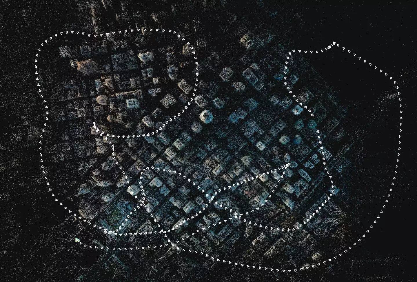 Camera Path for San Francisco 3D Model Top View