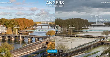 Angers avant et pendant les inondations de février 2026